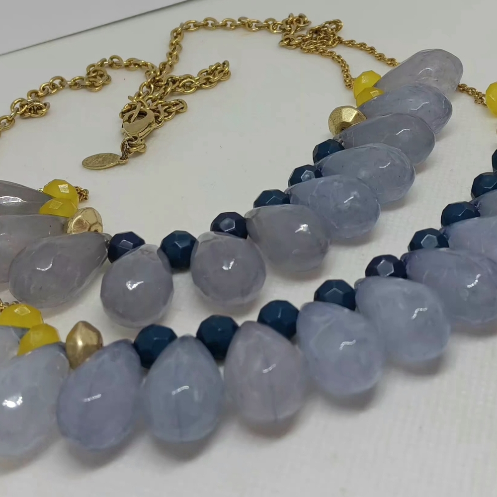 Anthropologlie Lydell Blue/Yellow Necklace